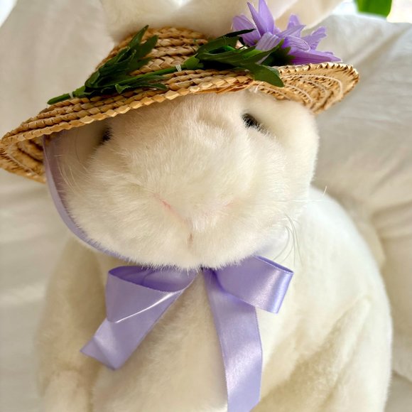 Vintage Easter A&A Bunny Rabbit Plush White Floppy Friends Stuffed Animal - Picture 2 of 8